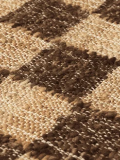 Check Wool Jute Rug