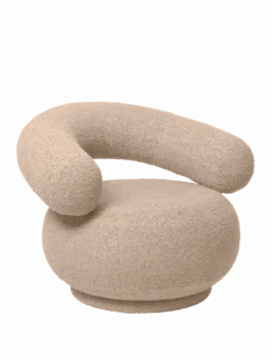 Orbo Lounge Chair - Swivel - Raw Bouclé