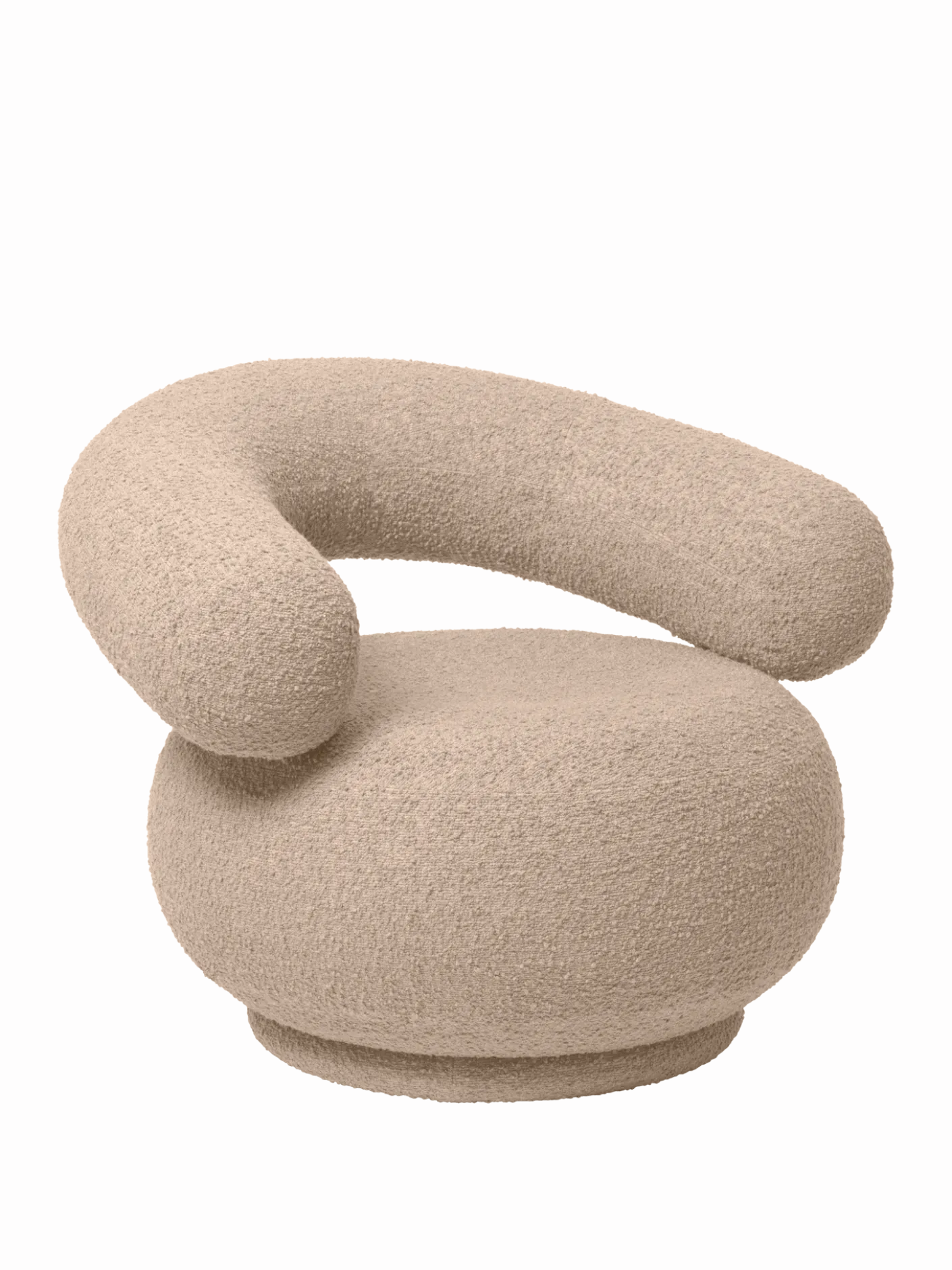Orbo Lounge Chair - Swivel - Raw Bouclé